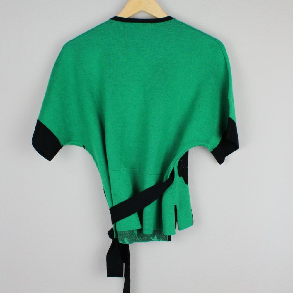 NWT Diane von Furstenberg DVF Cardigan, XS, Green, Knit Wrap Top - Picture 8 of 16